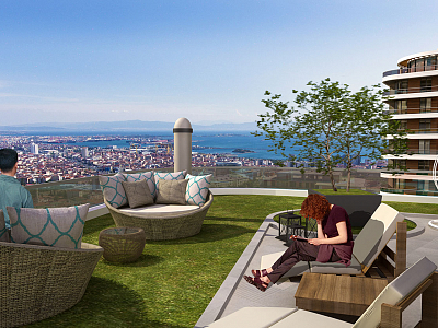 Apartmani s panoramskim pogledom na more i šumu u Istanbulu