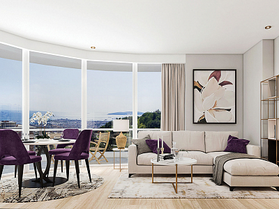 Apartmani s panoramskim pogledom na more i šumu u Istanbulu